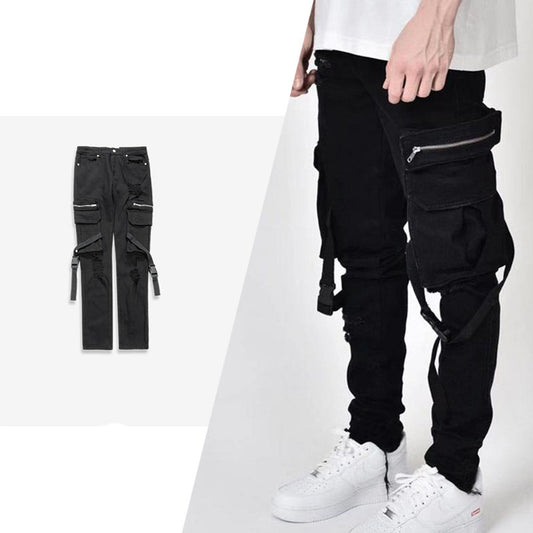 Pantalones Funcionales con Bolsillos y Cremalleras - Jeans Versátiles para Parejas