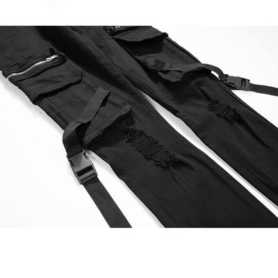 Pantalones Funcionales con Bolsillos y Cremalleras - Jeans Versátiles para Parejas - Image 3