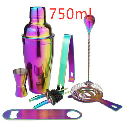 Set Profesional de 8 Piezas para Cócteles en Acero Inoxidable con Acabado Cromado Multicolor - Image 10