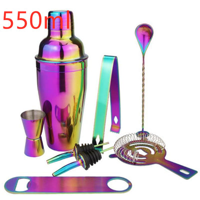 Set Profesional de 8 Piezas para Cócteles en Acero Inoxidable con Acabado Cromado Multicolor - Image 12
