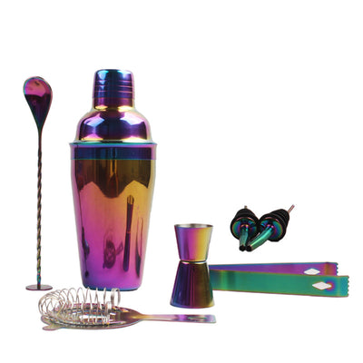 Set Profesional de 8 Piezas para Cócteles en Acero Inoxidable con Acabado Cromado Multicolor - Image 5