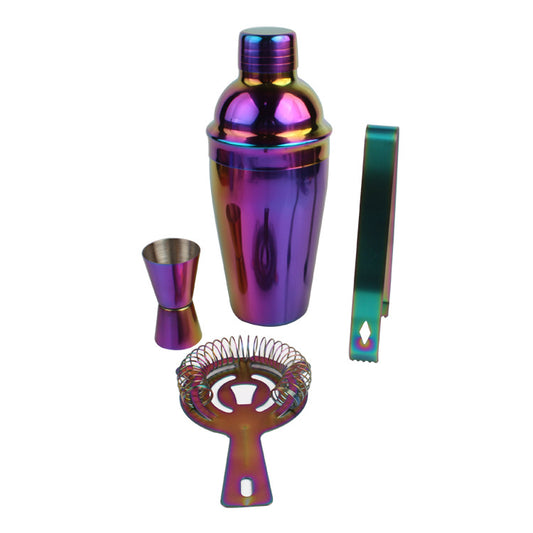 Set Profesional de 8 Piezas para Cócteles en Acero Inoxidable con Acabado Cromado Multicolor