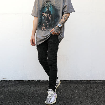 Jeans Skinny Elásticos para Hombre con Cierre Lateral y Tacón Stiletto - Image 8