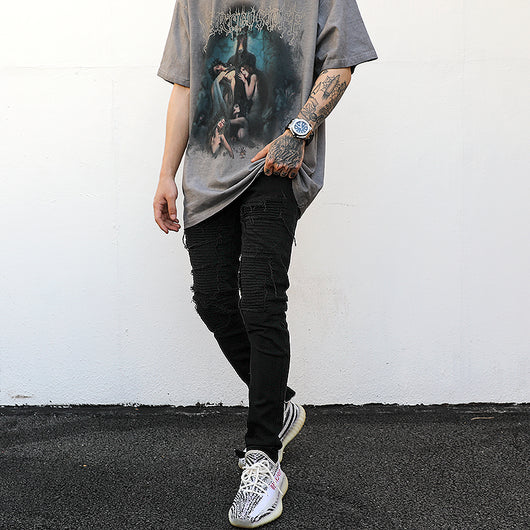 Jeans Skinny Elásticos para Hombre con Cierre Lateral y Tacón Stiletto - Image 8