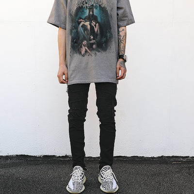Jeans Skinny Elásticos para Hombre con Cierre Lateral y Tacón Stiletto - Image 9