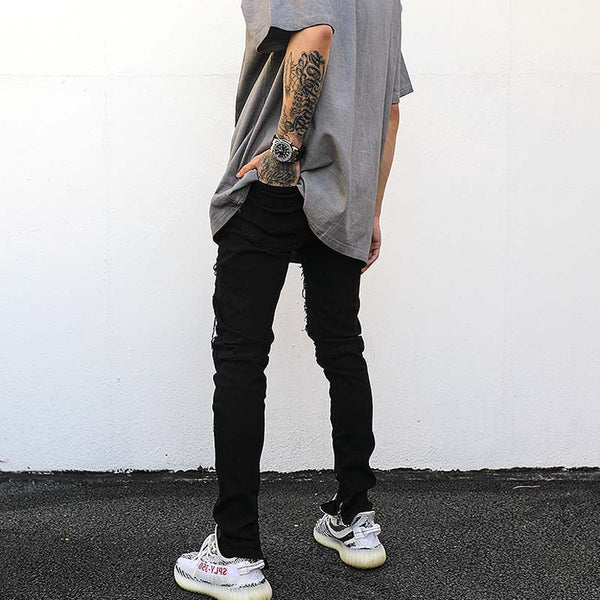Jeans Skinny Elásticos para Hombre con Cierre Lateral y Tacón Stiletto