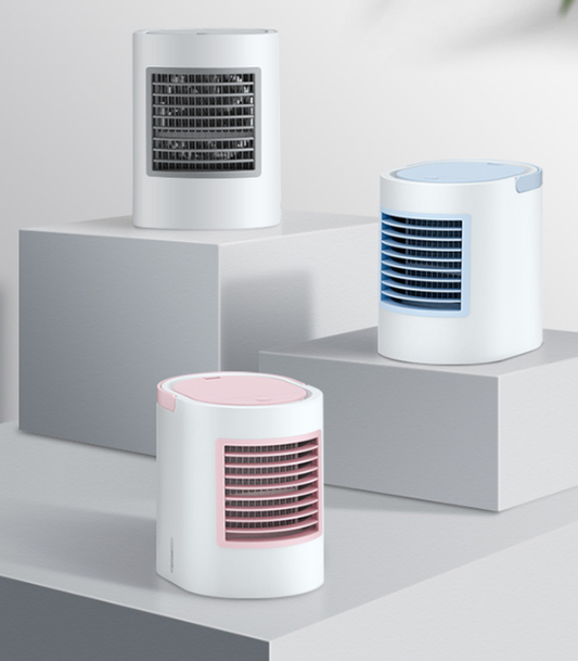 Ventilador Enfriador USB con Humidificador, Luz LED y 3 Velocidades