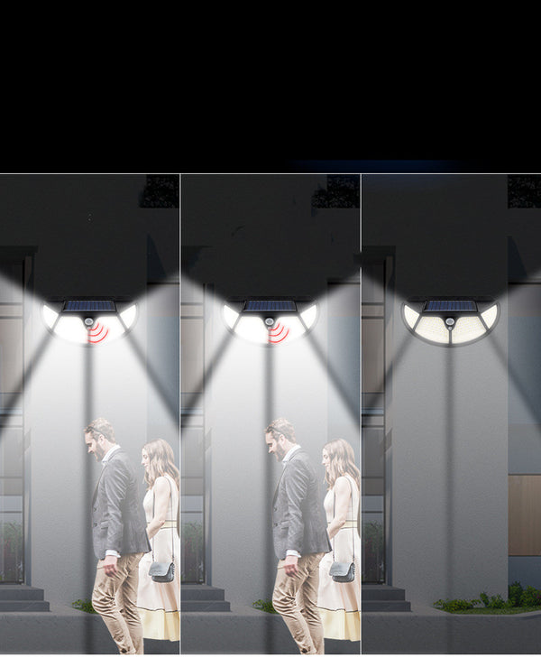Lámpara Solar de Pared con Sensor de Movimiento - Iluminación 4 Lados