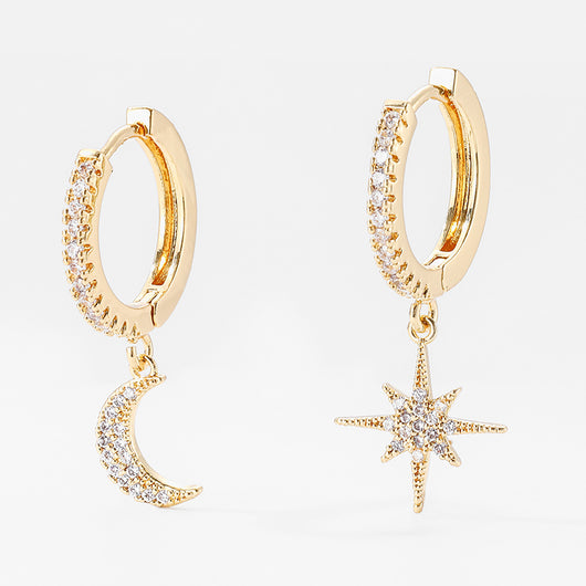 Aretes Asimétricos de Luna y Estrella - Image 9