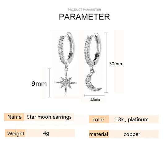 Aretes Asimétricos de Luna y Estrella - Image 6