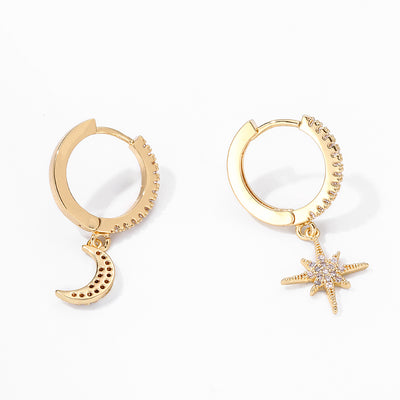 Aretes Asimétricos de Luna y Estrella - Image 3