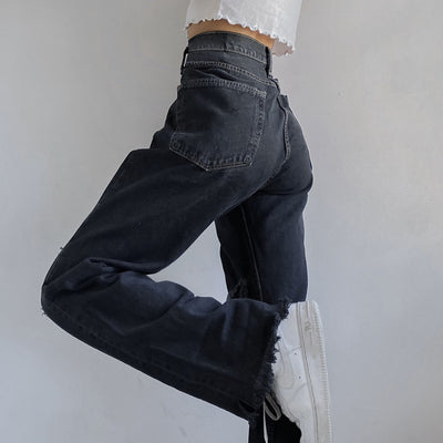 Jeans Cintura Alta Rectos con Desgarre - Efecto Adelgazante - Image 2