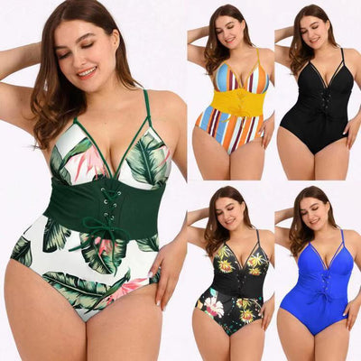 Bikini Talla Grande con Estampado Floral y Cintura Ajustable - Image 7