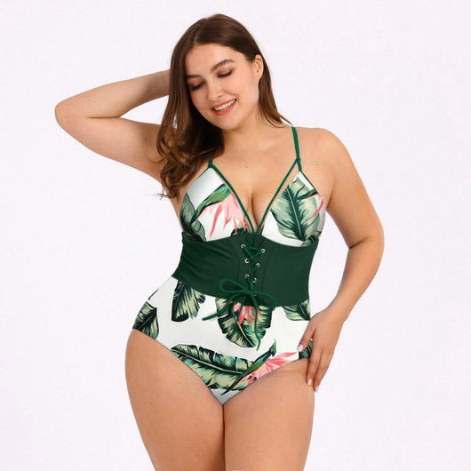 Bikini Talla Grande con Estampado Floral y Cintura Ajustable - Image 10