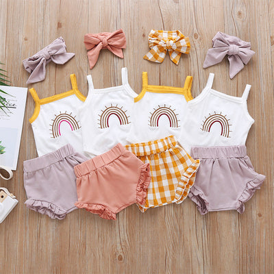 Enterizo a Cuadros para Bebé Niña con Tirantes y Shorts - Image 10