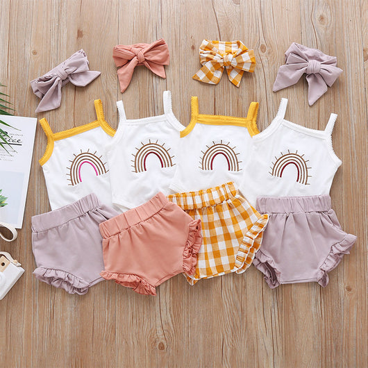 Enterizo a Cuadros para Bebé Niña con Tirantes y Shorts - Image 10