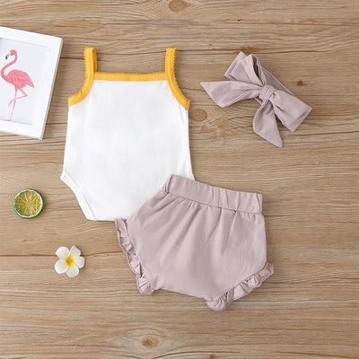 Enterizo a Cuadros para Bebé Niña con Tirantes y Shorts - Image 5