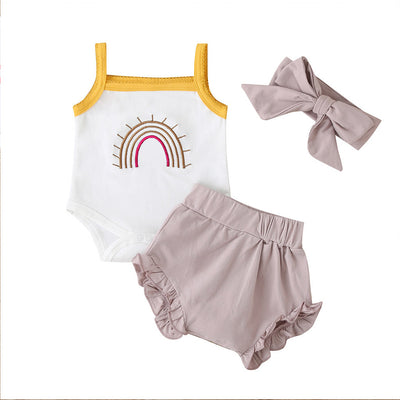Enterizo a Cuadros para Bebé Niña con Tirantes y Shorts - Image 4