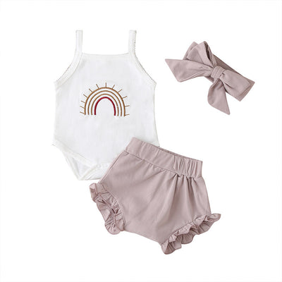 Enterizo a Cuadros para Bebé Niña con Tirantes y Shorts - Image 6