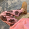 Pantalones Tejidos Estampado Cachorro Rosa con Borlas