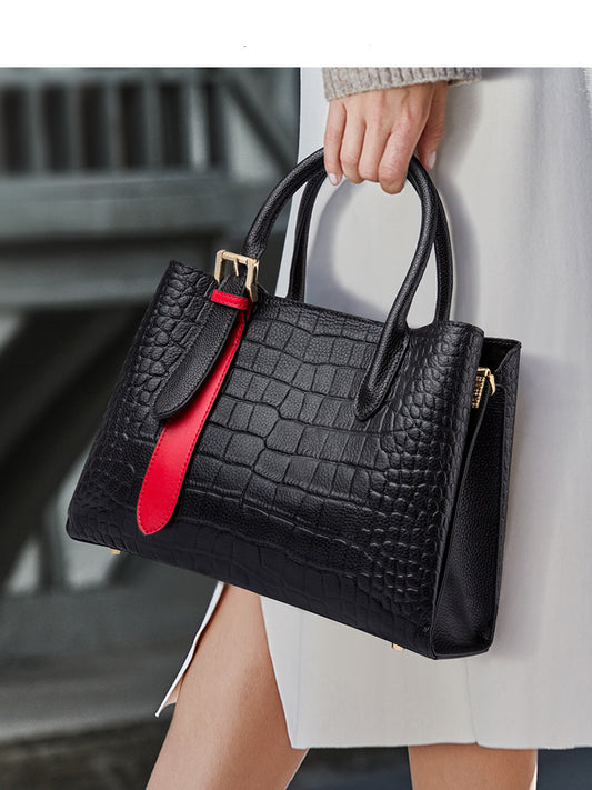 Bolso Mensajero de Cuero para Mujer con Gran Capacidad
