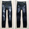 Leggings Tipo Denim con Hilo Grueso y Agujeros Grandes