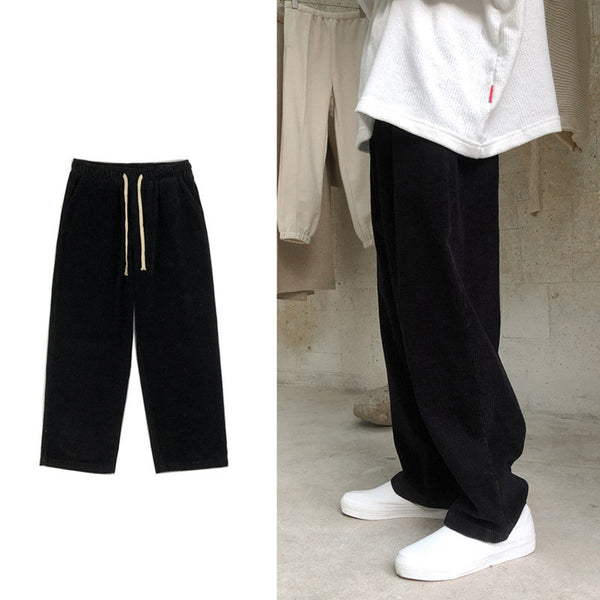 Pantalones Corduroy Rectos Holgados de Moda