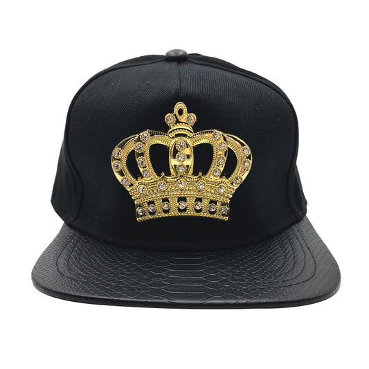 Gorra de Béisbol Cuero PU con Diseño Crown Creativo