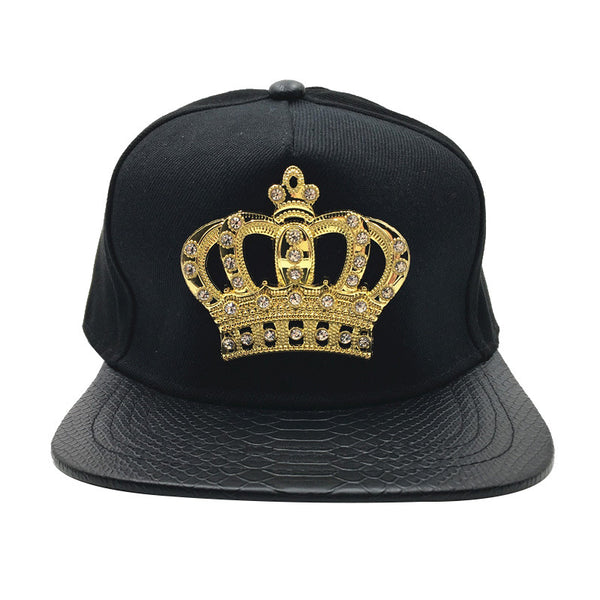Gorra de Béisbol Cuero PU con Diseño Crown Creativo