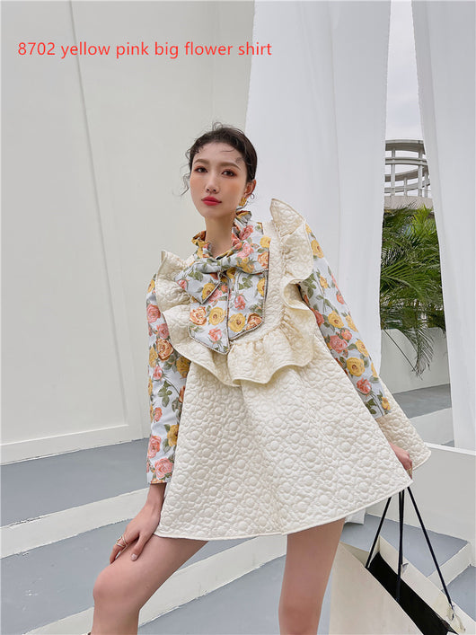Blusa Elegante con Cuello Alto, Moño Decorativo y Mangas Abullonadas - Image 8