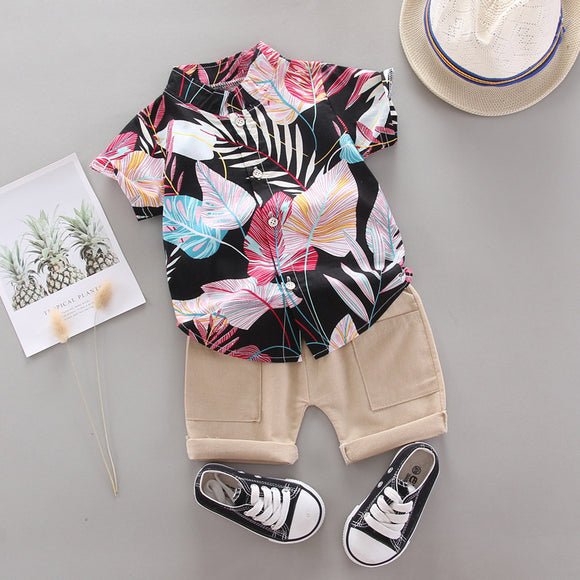 Conjunto de Camisetas Estampadas de Manga Corta para Niños