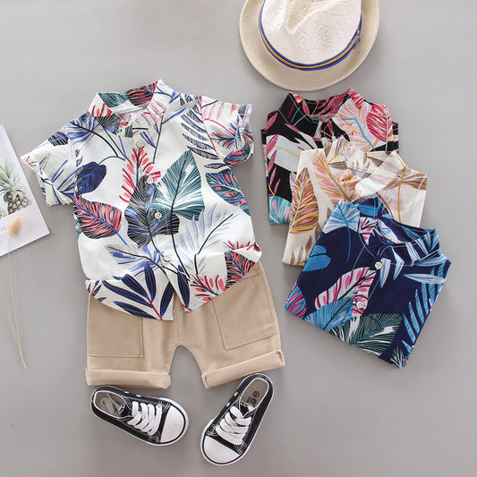Conjunto de Camisetas Estampadas de Manga Corta para Niños