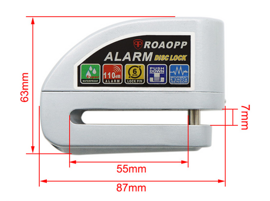 Candado de Disco de Freno con Alarma para Motocicleta - Aleación de Aluminio - Image 11