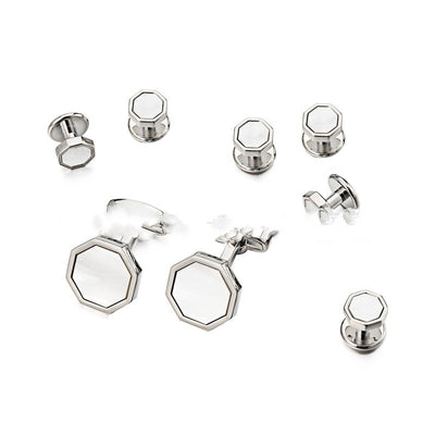 Gemelos Octagonales de Concha Blanca Francesa Premium - Image 7