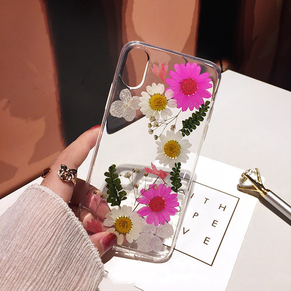 Funda iPhone 12/X/XS/XR con Flores Naturales Secas - Protección Antigolpes
