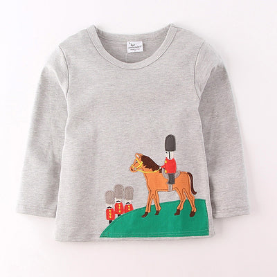 Playera Infantil de Algodón Peinado con Manga Larga para Niño