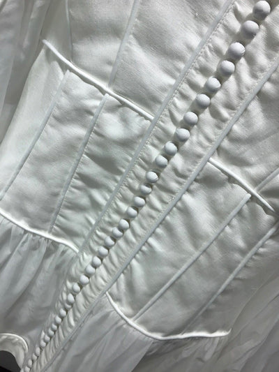 Blusa de Lino Algodón con Cuello Mao y Detalles de Encaje - Image 6