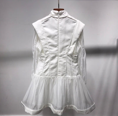 Blusa de Lino Algodón con Cuello Mao y Detalles de Encaje - Image 2