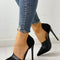Zapatos Stiletto de Gamuza con Estampado de Leopardo y Diseño Abierto Lateral
