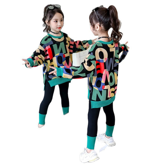 Conjunto Infantil Estilo Western Coreano - Suéter y Pantalón Dos Piezas - Image 5