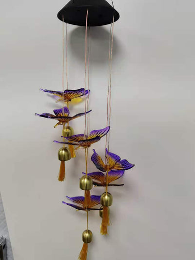 Lámpara Solar Cambia Colores con Carillón de Viento - Bola de Cristal Colibrí y Mariposa - Image 8