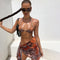 Bikini Estampado Leopardo Sexy de Tres Piezas