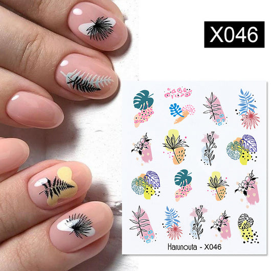 Calcomanías de Flores para Uñas - Transferencias Decorativas Autoadhesivas