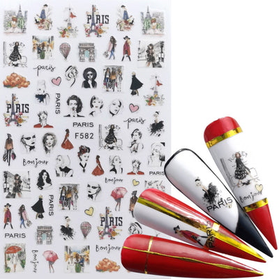 Calcomanías de Uñas Adhesivas - Diseños Decorativos para Manicura Instantánea - Image 30
