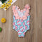 Traje de Baño Infantil Niña Sandía con Flores 3D - Bikini Estampado