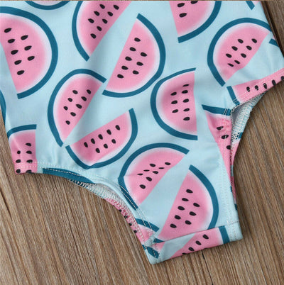 Traje de Baño Infantil Niña Sandía con Flores 3D - Bikini Estampado - Image 5