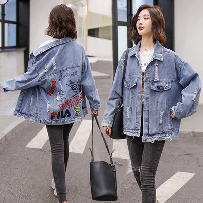 Chaqueta Denim Rotos con Bordados para Mujer - Image 7