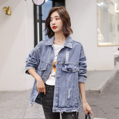 Chaqueta Denim Rotos con Bordados para Mujer - Image 9