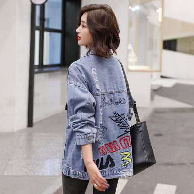 Chaqueta Denim Rotos con Bordados para Mujer - Image 10
