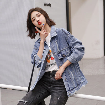 Chaqueta Denim Rotos con Bordados para Mujer - Image 2